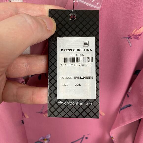 City Chic Pink Blushing Petal Christina Mini Dress Sz.XXL/24 NWT - Picture 9 of 16